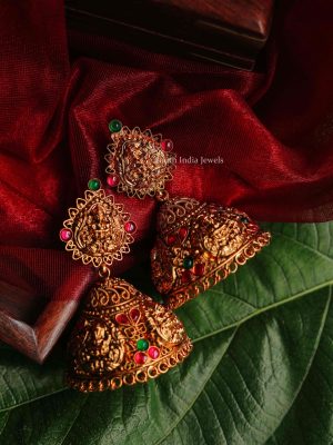 Divine Gold Finish Lakshmi Jhumkas (2)