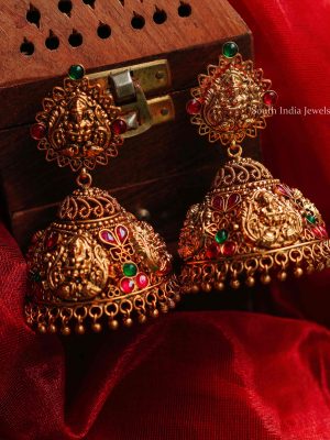 Divine Gold Finish Lakshmi Jhumkas (3)