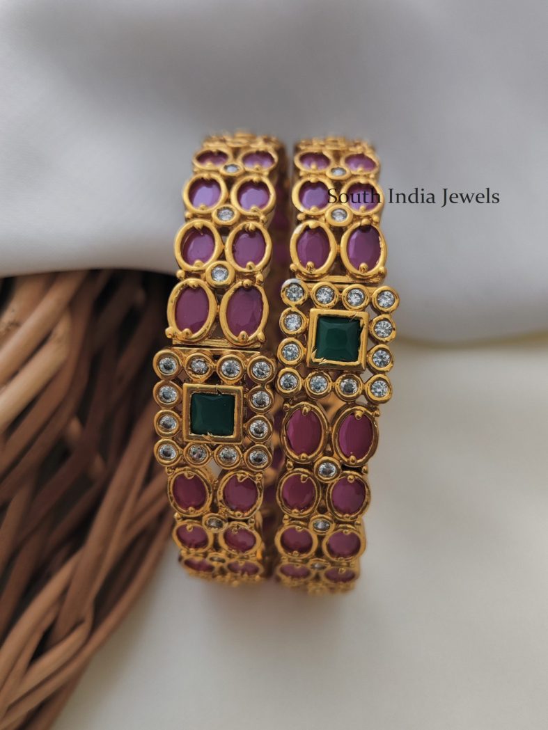 Elegant AD Bangles Set