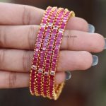 Elegant Ruby Stone Bangle Set