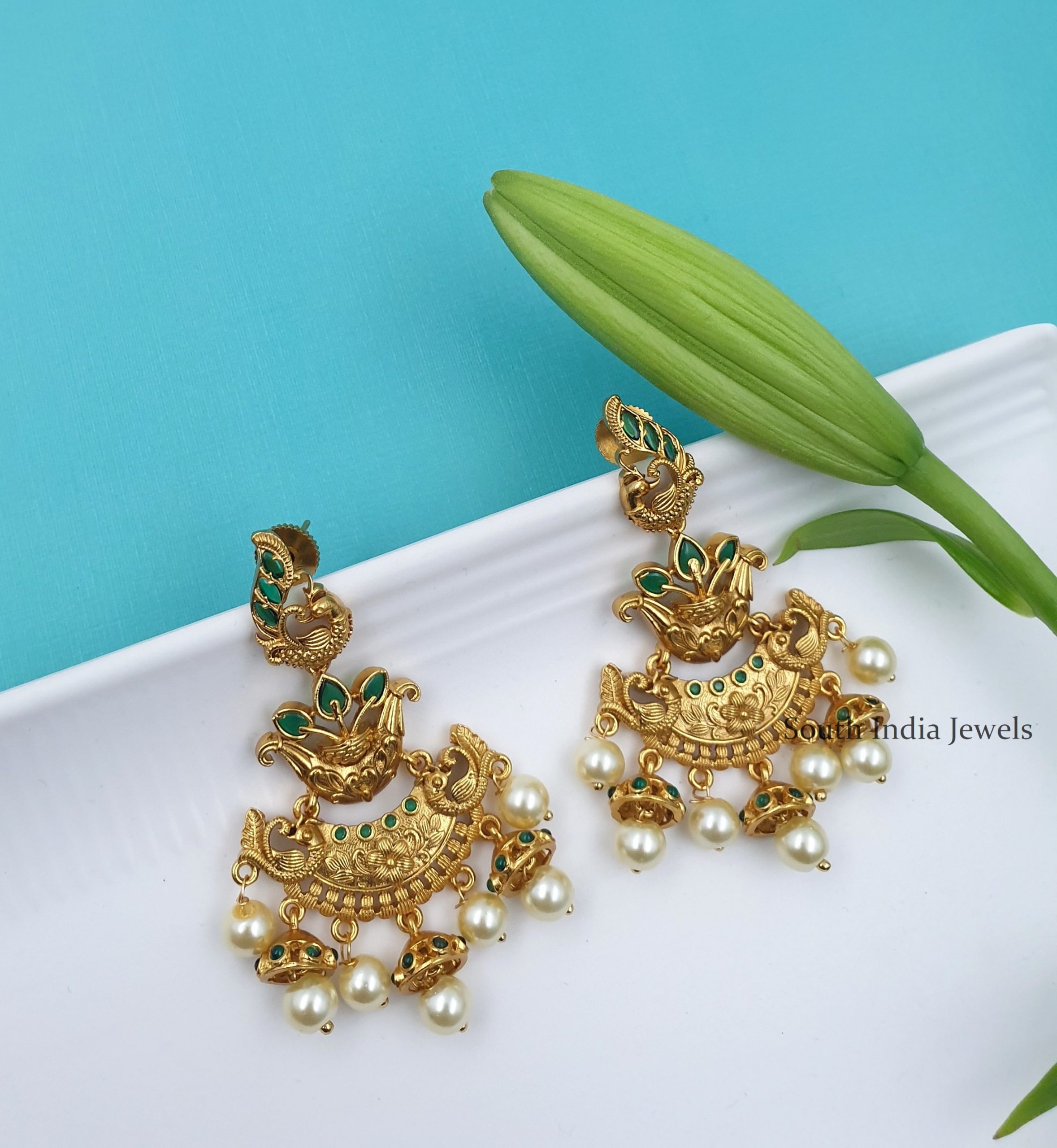 Fabulous Chandbali Peacock Design Earrings