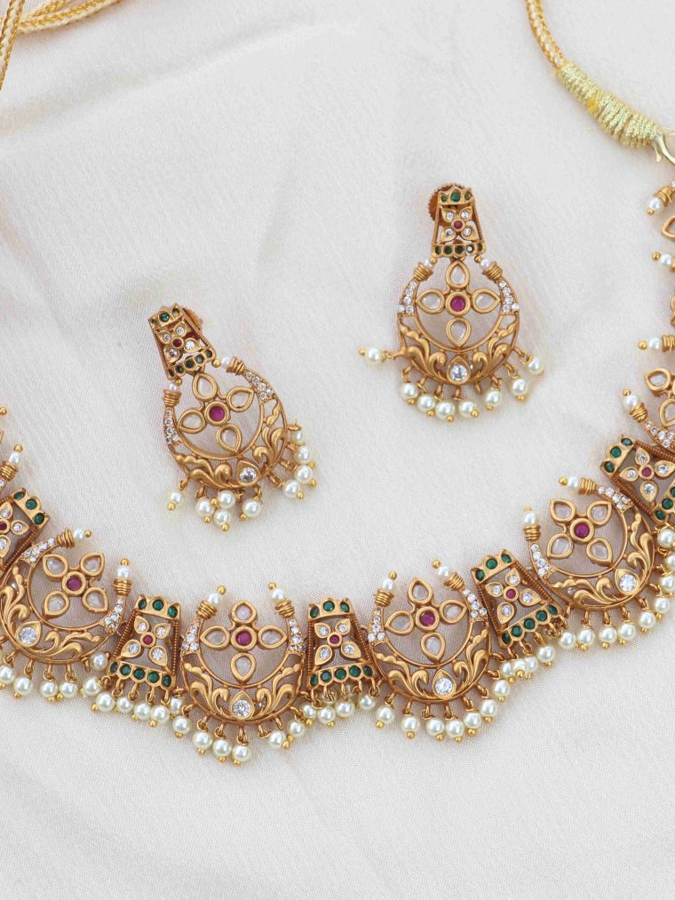 Fabulous Half Moon Design Necklace