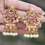 Flower Design Gold Finish Earrings (2)