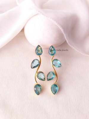 Glossy Leaf & Stem Design Earrings (10)