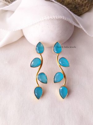 Glossy Leaf & Stem Design Earrings (11)