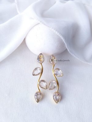 Glossy Leaf & Stem Design Earrings (12)