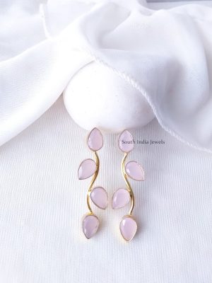 Glossy Leaf & Stem Design Earrings (16)