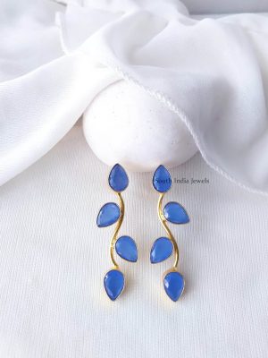 Glossy Leaf & Stem Design Earrings (5)