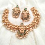 Gold Finish Lakshmi & Peacock Design Necklace (3)