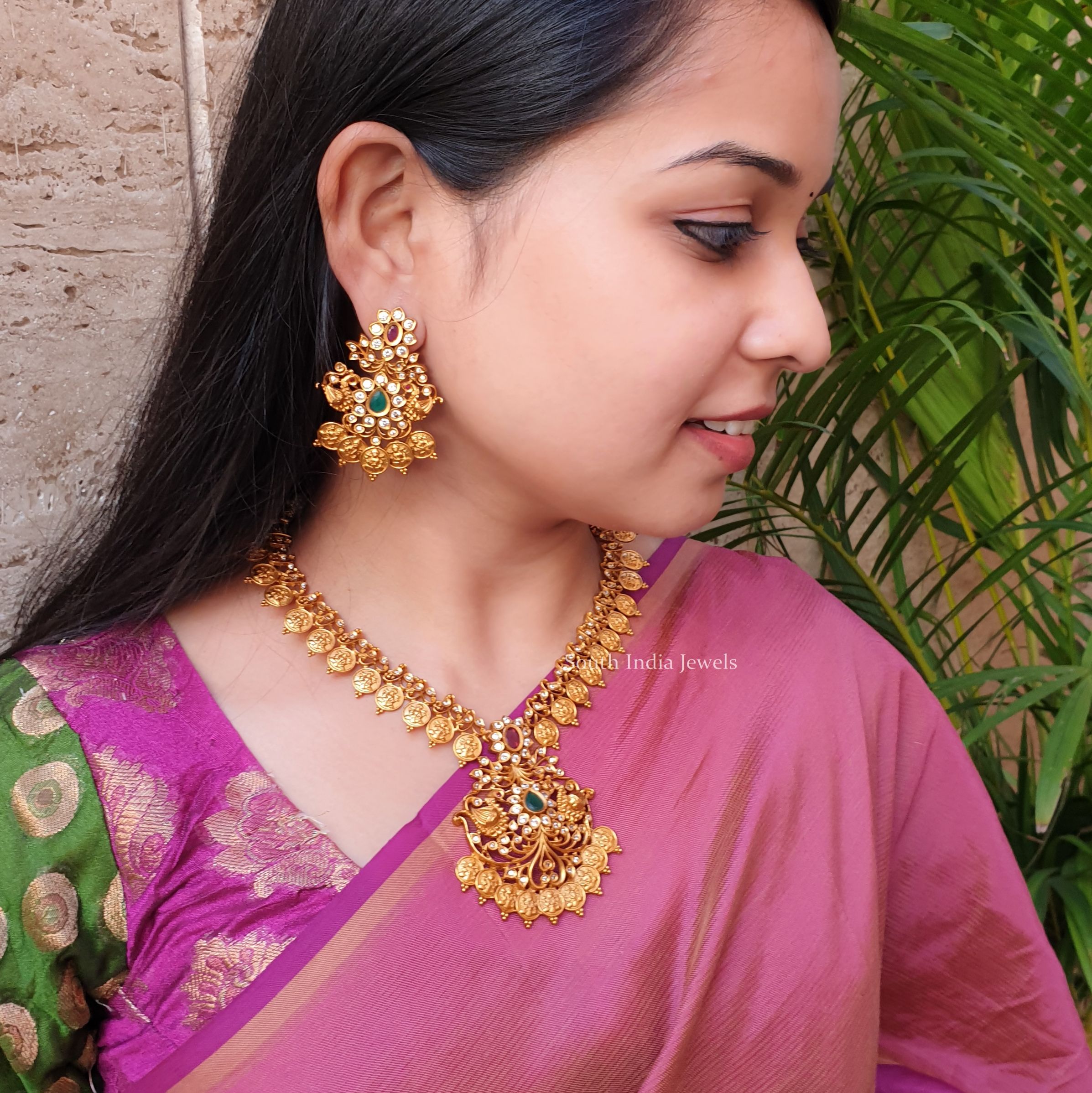 Gorgeous Lakshmi Kasu Matte Necklace (2)