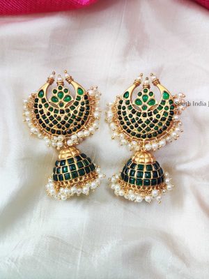 Half Moon Design Stone Jhumkas