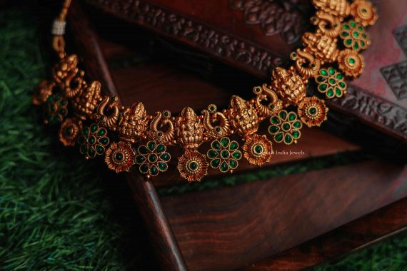 Lakshmi & Flower Design Necklace (3)