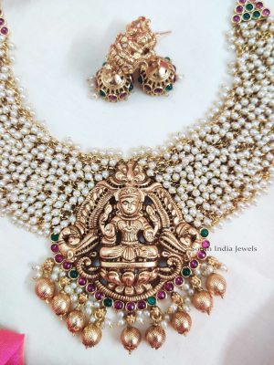 Lakshmi Pendant Guttapusalu Necklace (2)