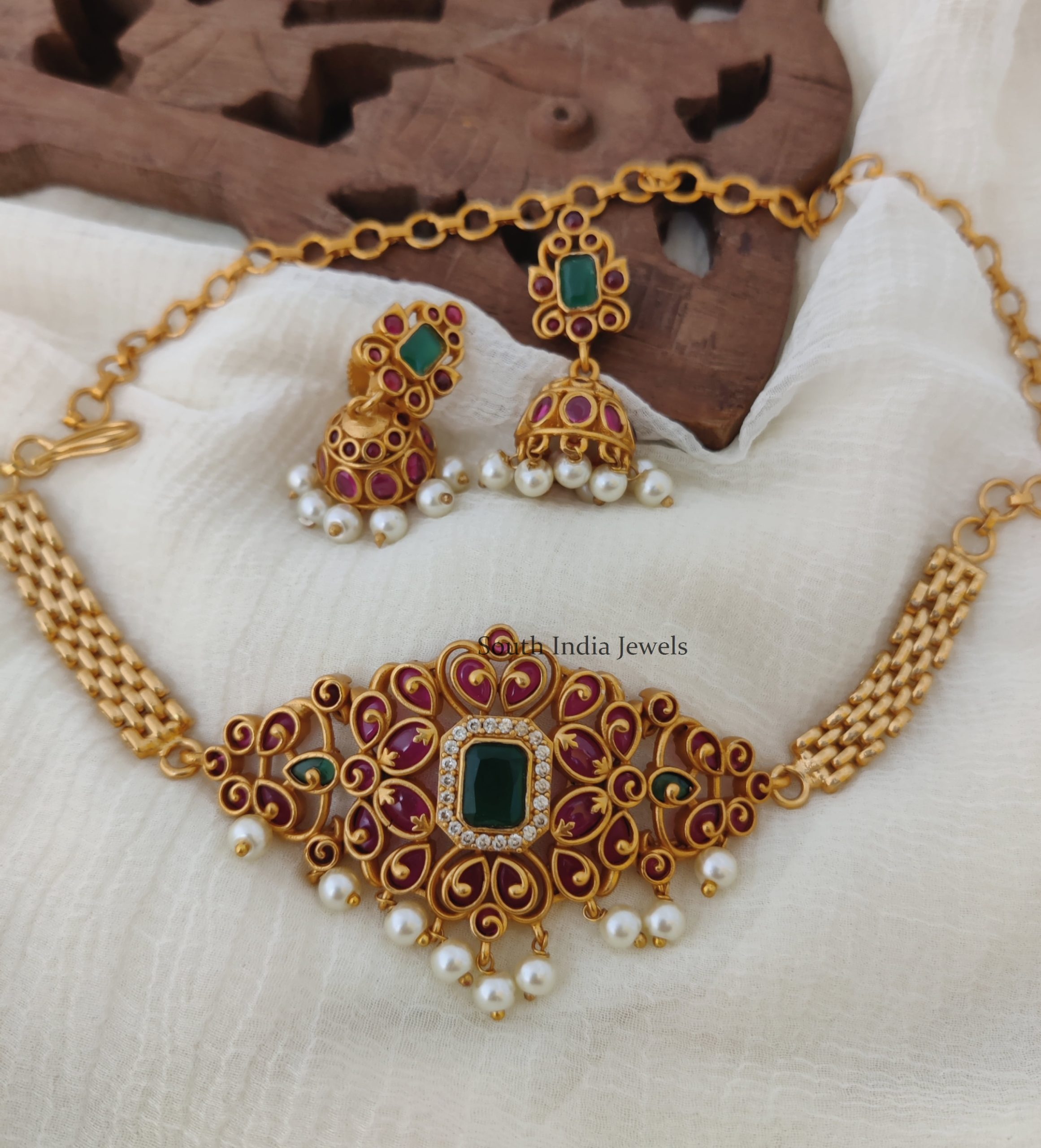 Simple Artificial Jewelry | Imitation Choker | South India Jewels