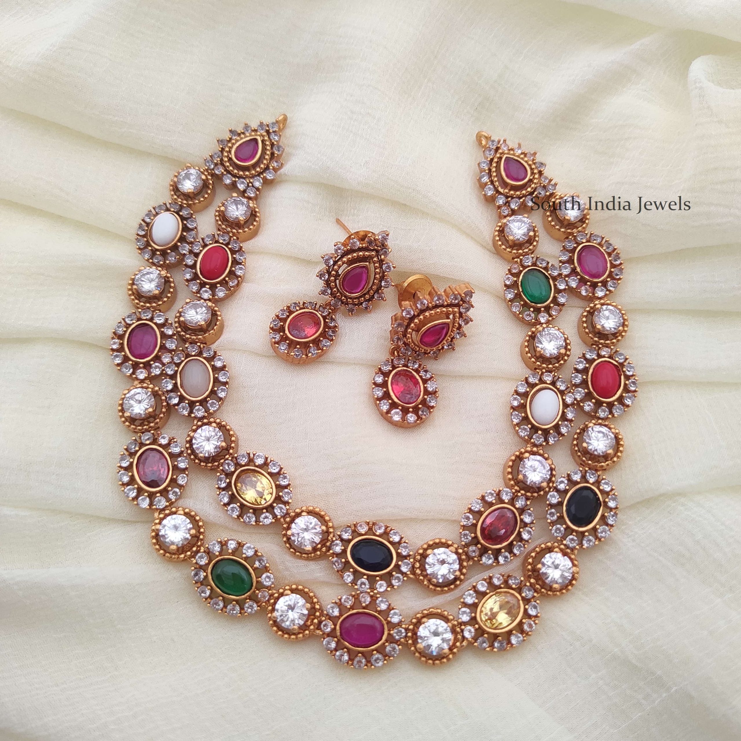 Stunning-Navaratna-Twin-Layer-Necklace