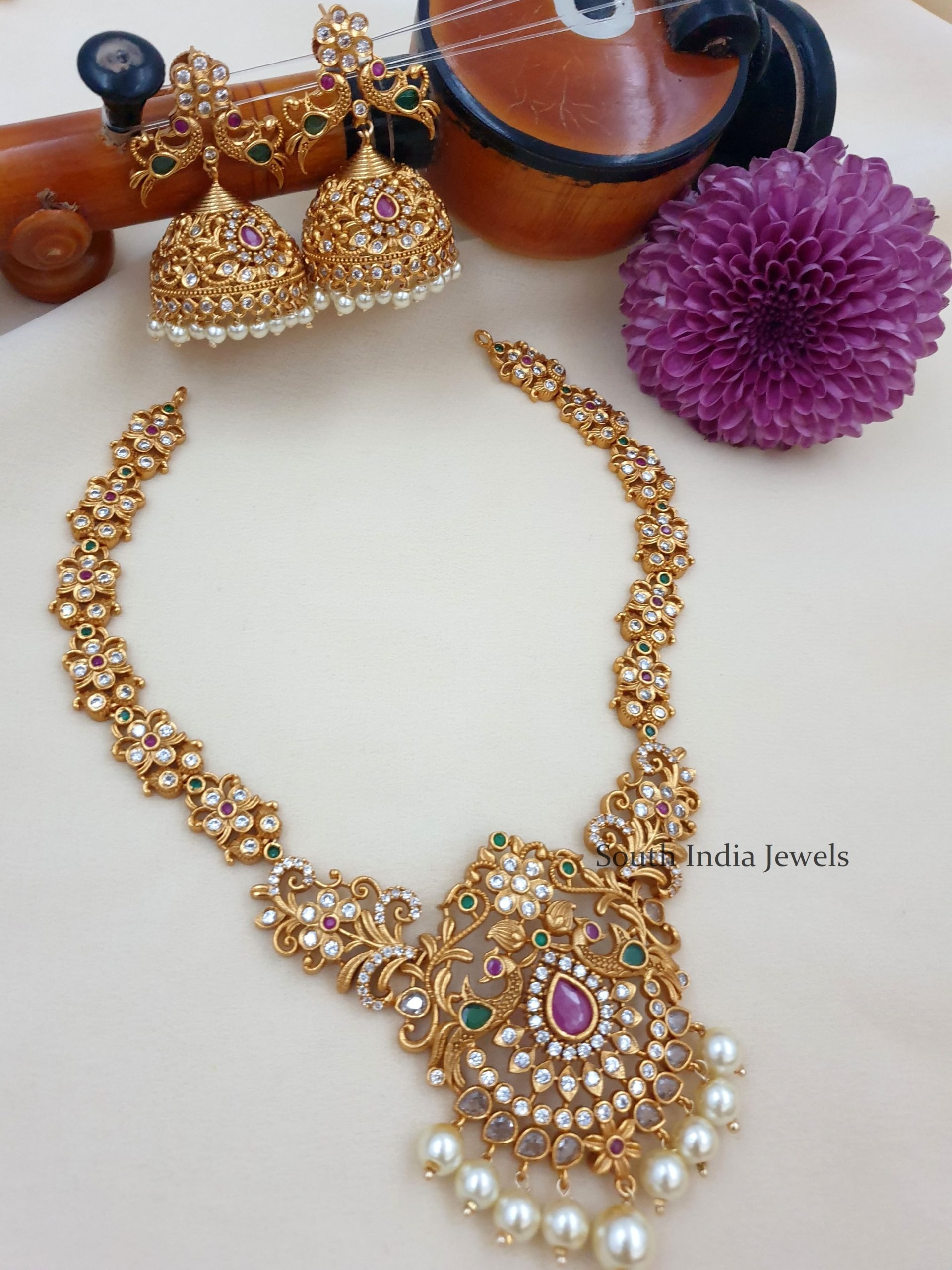 Stunning Peacock Design Necklace Set