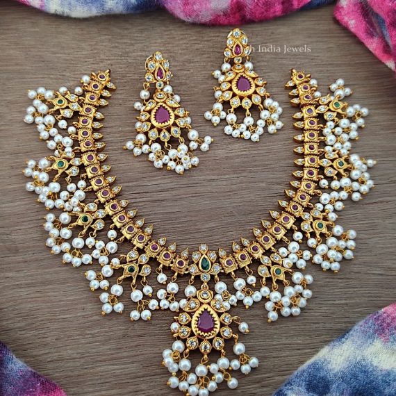 Traditional Guttapusalu Necklace - South India Jewels