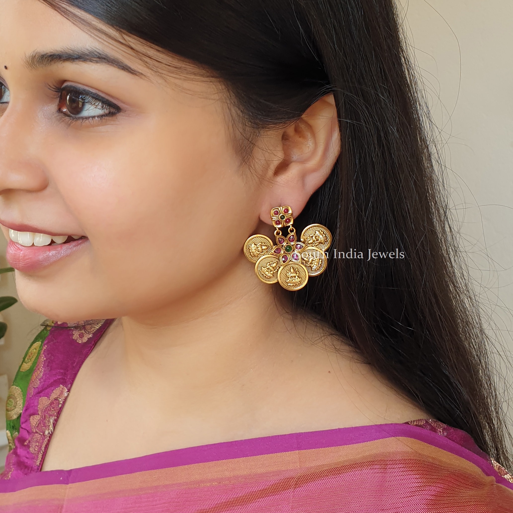Traditional Lakshmi Coin Earrings