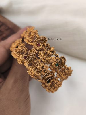 Traditional Lakshmi & Peacock Bangle Set