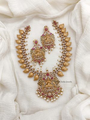 Traditional Mango Lakshmi Design Necklace (2)