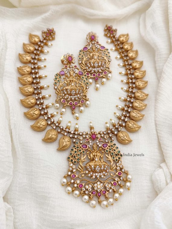 Lakshmi & Mango Design Necklace - South India Jewels