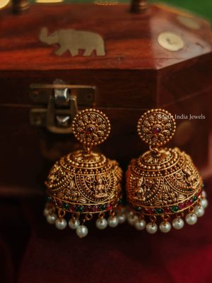 Traditional-dome-jhumkas-with-pearls-1