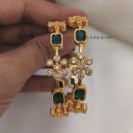 Trendy Green Stone AD Bangle Set (2)