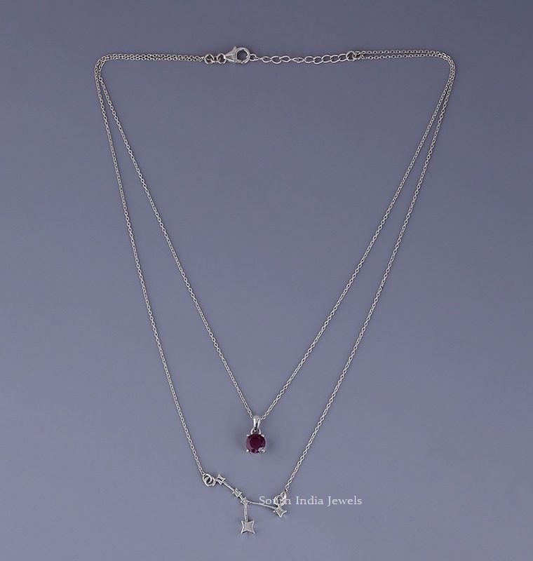 Layered Sterling Silver Leo Necklace - South India Jewels