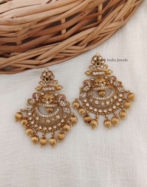 Beautiful Gold Drops Peacock Earrings (2)