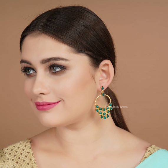 Beautiful Green Chandbali Earrings (2)