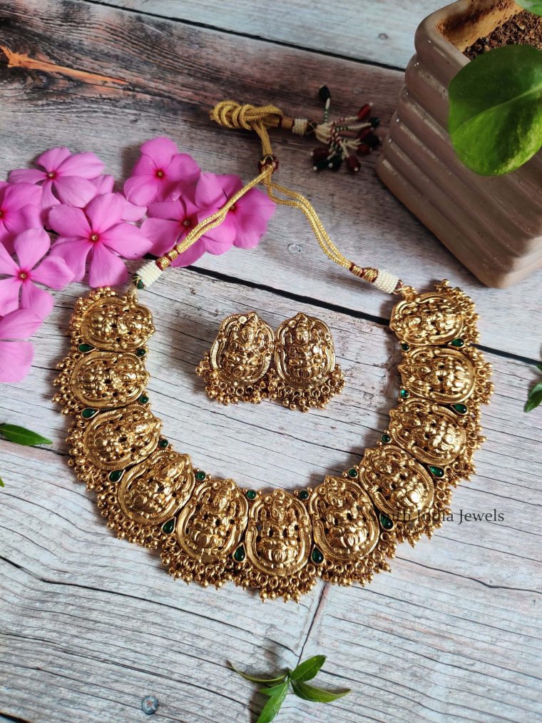 Beautiful Lakshmi Golden Beads Choker..