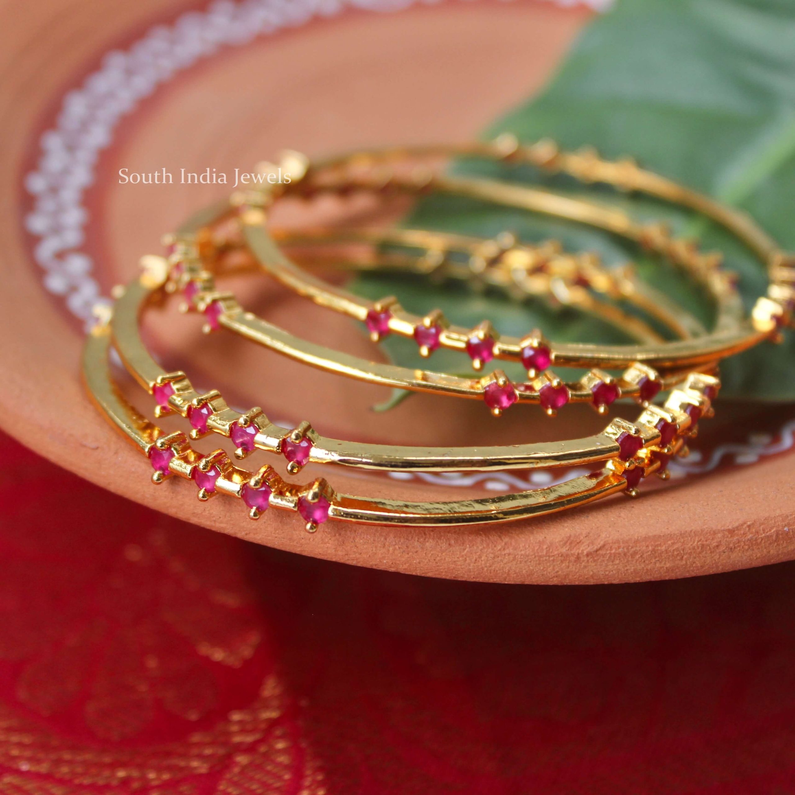 Beautiful Ruby Encrusted Bangles