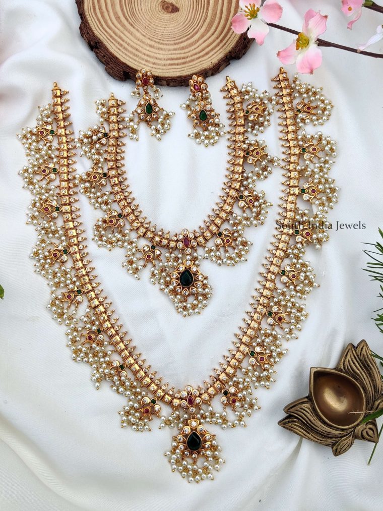 Beautiful Mango Design Bridal Combo - South India Jewels