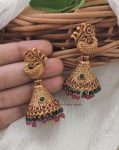 Gold Finish Peacock Design Jhumkas (2)