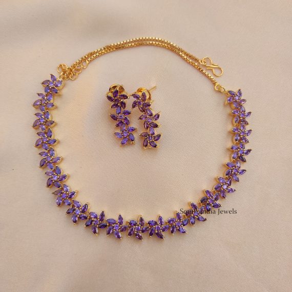 Gorgeous Purple Gold Polish Necklace
