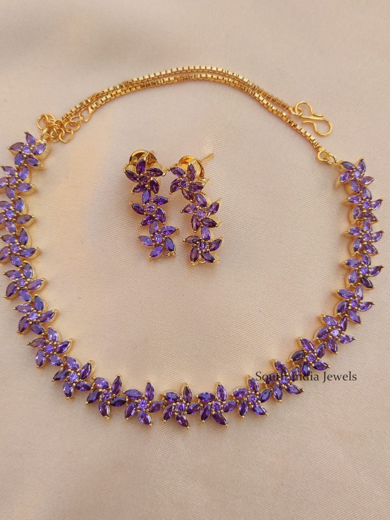 Gorgeous Purple Gold Polish Necklace