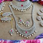 Gorgeous Rhodium Finish Heavy Bridal Set