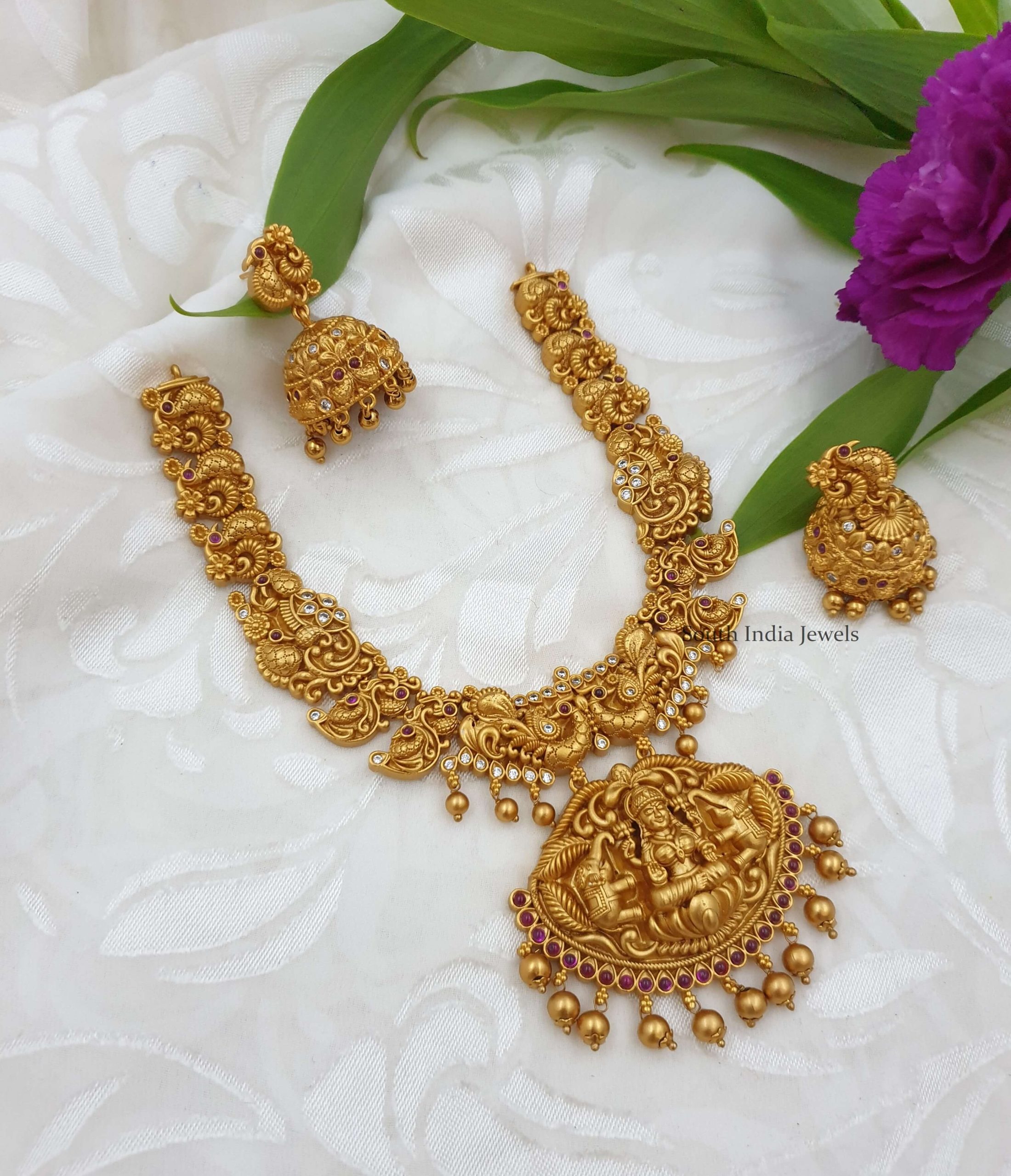 Grand Nakshi Lakshmi design Necklace