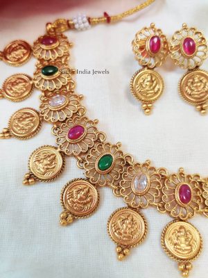 Lakshmi-Coin-Multi-Stone-Necklace