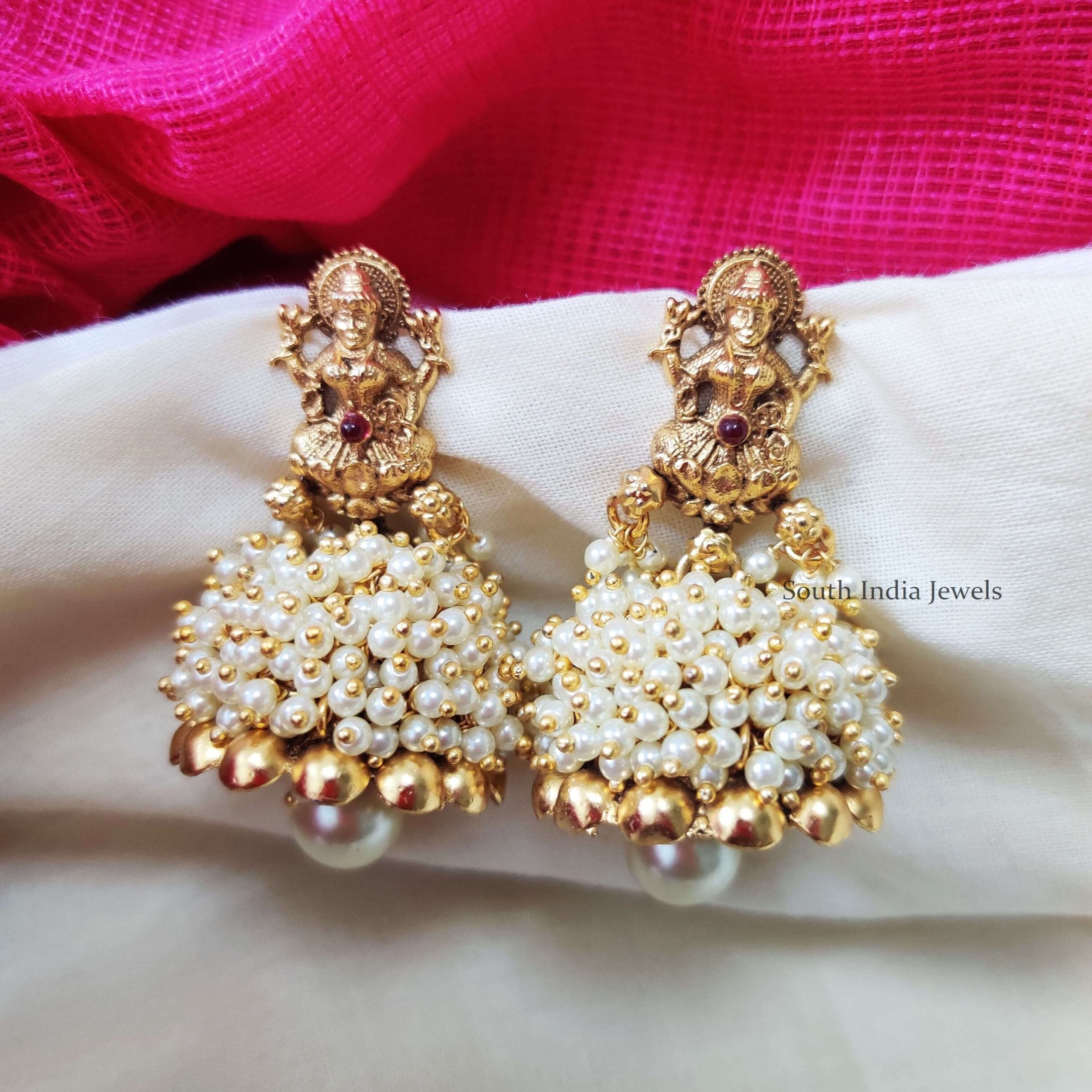 Lakshmi Pearl Beads Jhumkas (2)