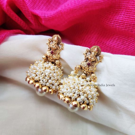 Lakshmi Pearl Beads Jhumkas