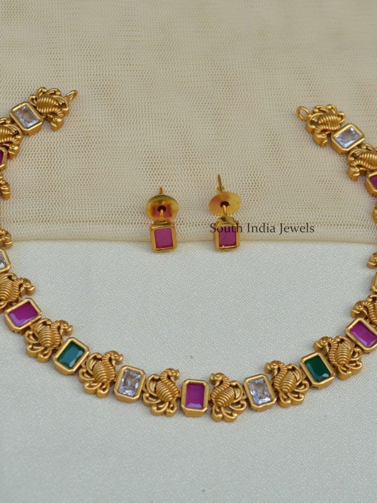 Multi-Color-Swan-Design-Necklace