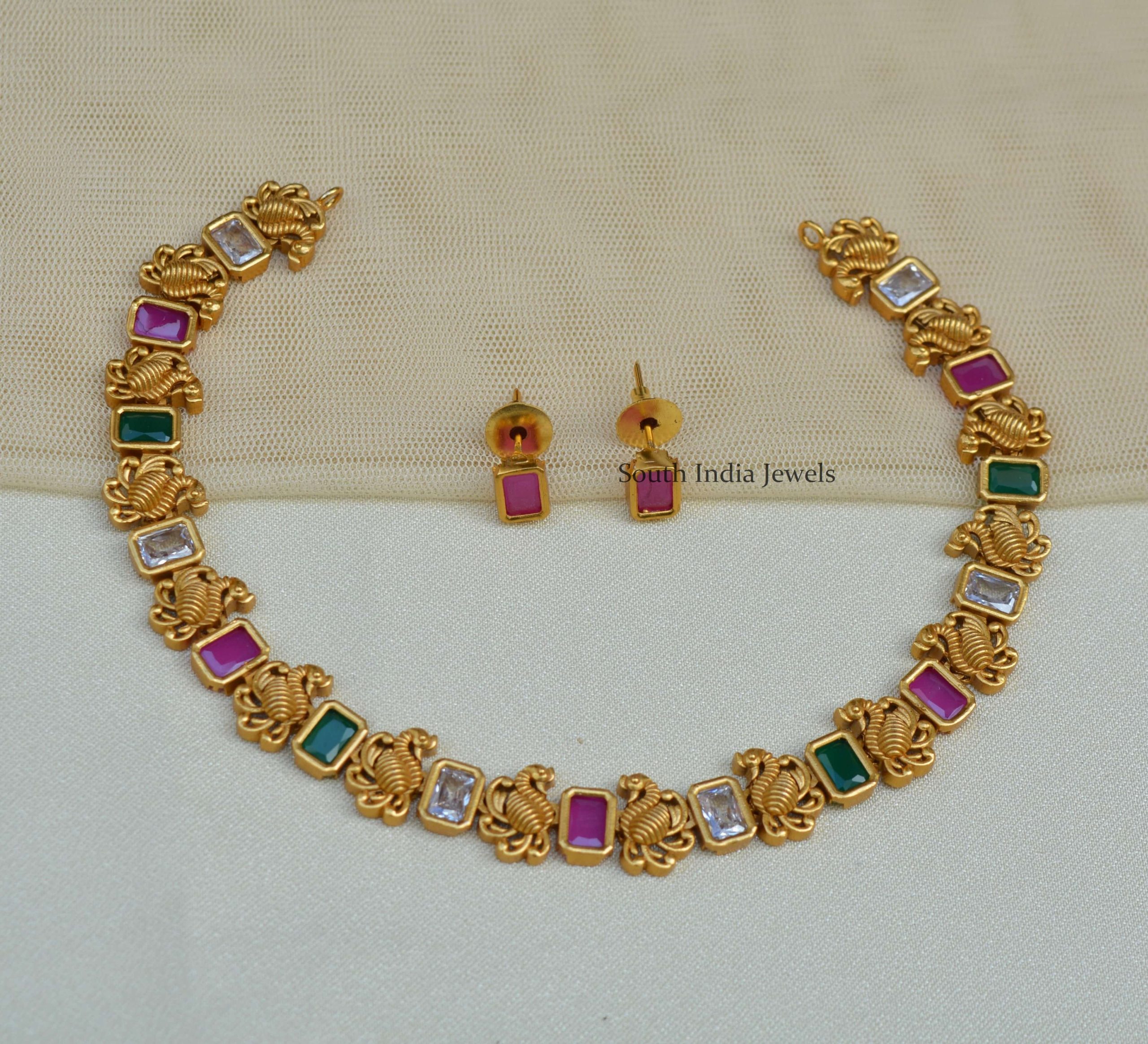 Multi-Color-Swan-Design-Necklace