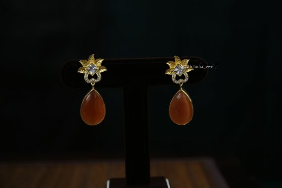 Rusty Orange & Kundan Stones Necklace