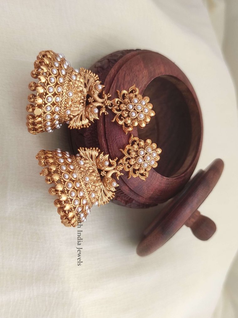 Simple Pearl Bridal Jhumkas