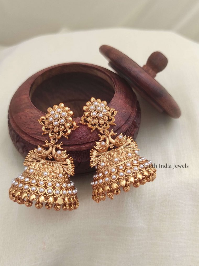 Simple Pearl Bridal Jhumkas