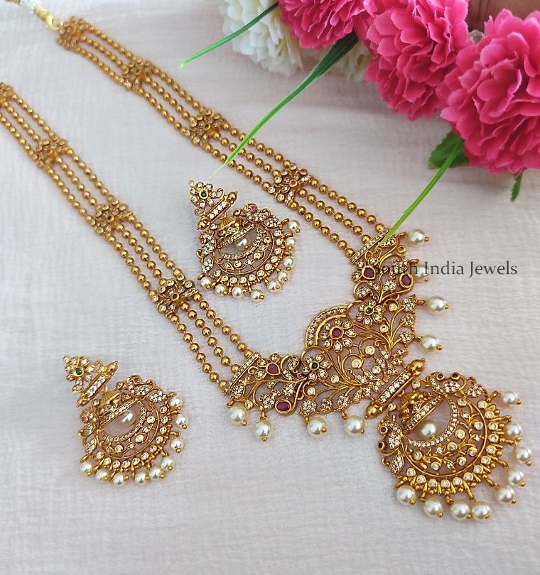 South Indian Long Necklace & Haram - [High Quality] - South India Jewels