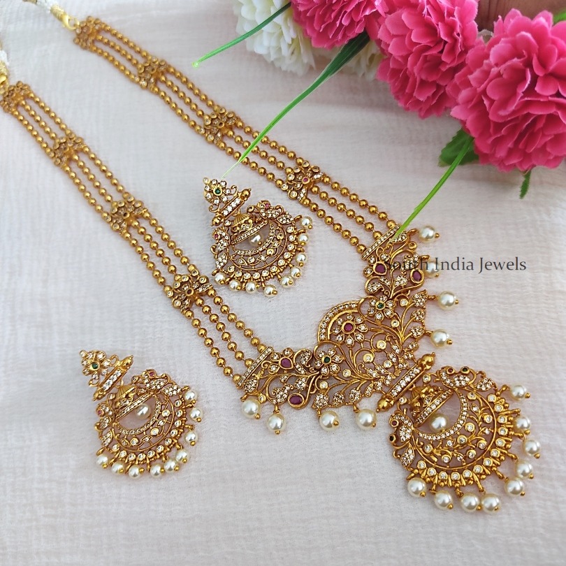 Three Layer Golden Beads Long Haram