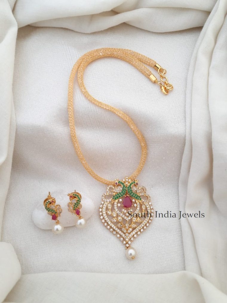 Imitation Jewelry Website | Peacock Pendant Set | Imitation