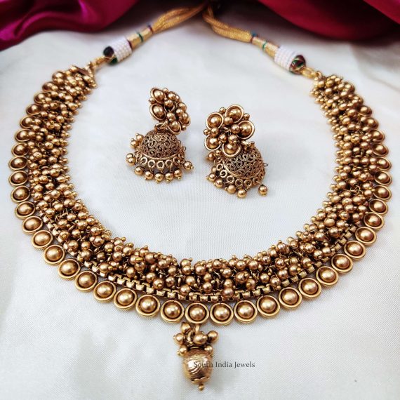 Traditional Golden Beads Necklace (2)